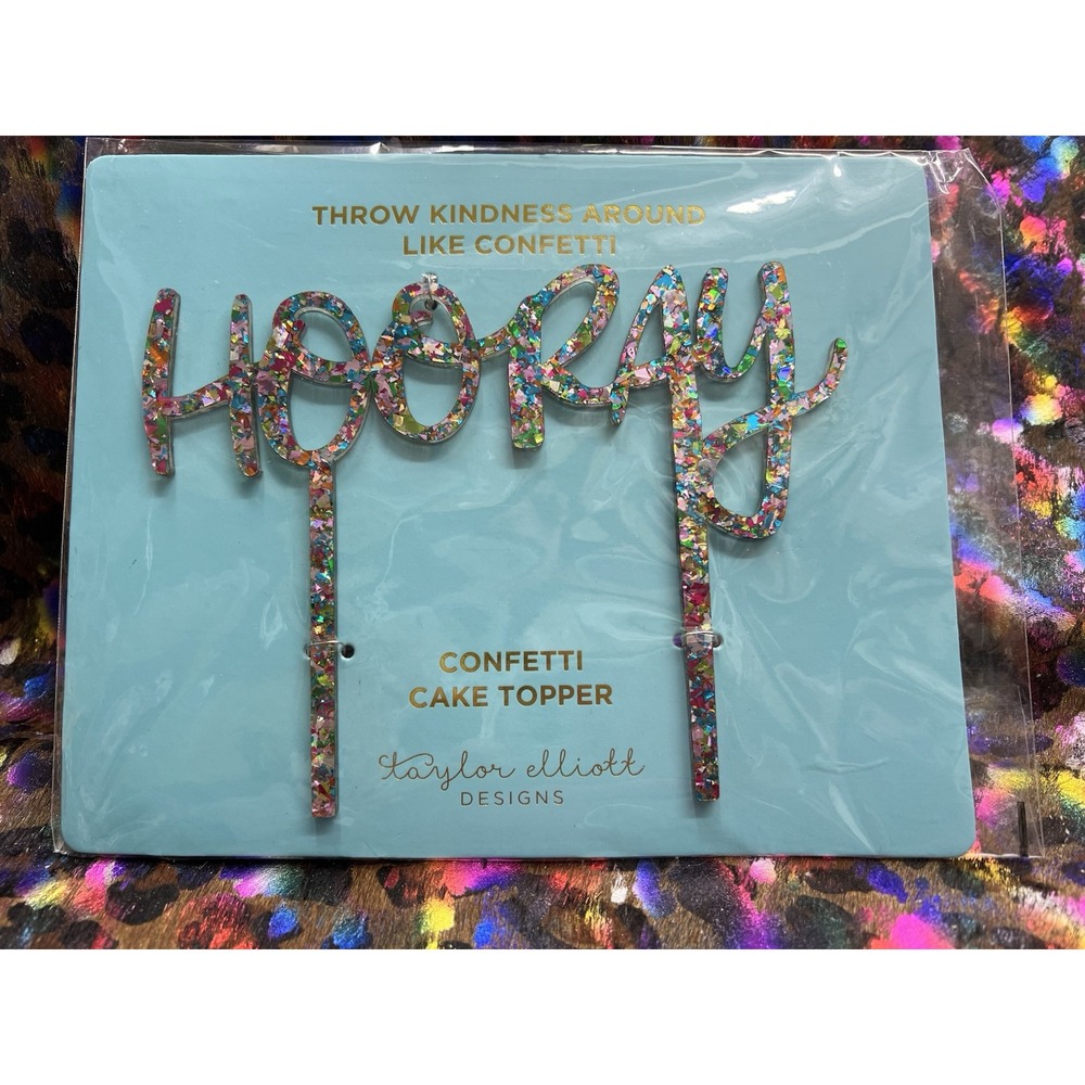 Hooray Confetti Cake Topper NEW By‎ Taylor Elliott Designs